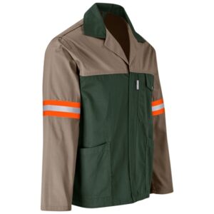 Site Premium Two-Tone Polycotton Workwear Jacket – Reflective Arms – Orange Tape