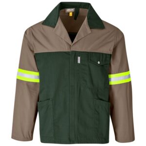 Site Premium Two-Tone Polycotton Workwear Jacket – Reflective Arms & Back – Yellow Tape