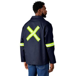 Artisan Premium 100% Cotton Workwear Jacket – Reflective Arms & Back – Yellow Tape