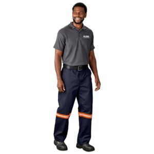 Artisan Premium 100% Cotton Workwear Pants – Reflective Legs – Orange Tape