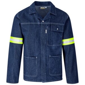 Cast Premium 100% Cotton Denim Workwear Jacket – Reflective Arms – Yellow Tape