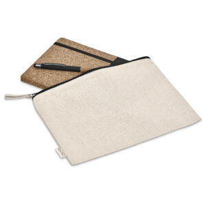 Recyled Corporate Gift Set – A5 Cork Notebook & Cork Pen in A5 Cotton Document Bag