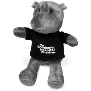 Rocky Plush Toy Rhino With Black Brandable Tshirt