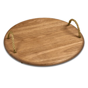 Saligna Wood Round Food Platter or Cutting Board – Medium