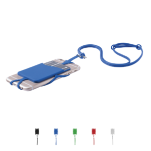 Silicone Smartphone Holder and Card Pocket With Neck Strap Lanyard
