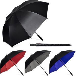Strong & Large Golf Umbrella With Auto-Open & Foam Handle – Black Outer & Coloured Inside