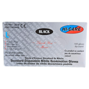 Examination Gloves ��� Black Nitrile   POWDER FREE ��� BOX 100 ��� 5g weigh -( Minimum qty sold 10 boxes)