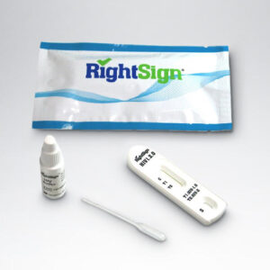 Alternative view of Right Sign Rapid HIV test  - Single use complete kit
