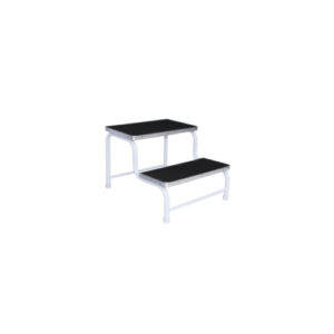 Double step with rubber tops with stainless steel surrounds