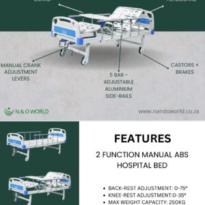 Alternative view of 2 Crank Hospital Bed with Driprod