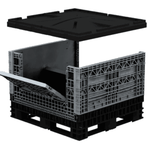 Collapsible Bin 34��� One Drop Door and Lid ��� 1140 X 1220 X 865H