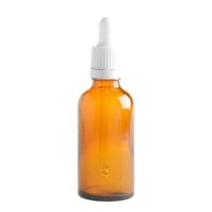 Alternative view of Dropper Bottles-Amber-White Lids