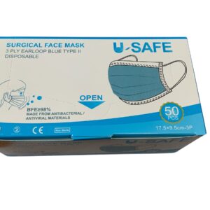 Alternative view of U-Safe Type II Surgical Face Masks - 3 Ply with Elastic Loop