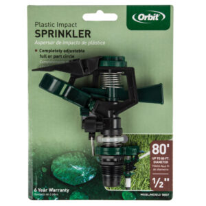 Orbit Impact Sprinkler Plastic Adjustable 1/2Inch