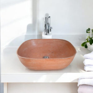 Alternative view of Terracotta Concrete Aquadite Bathroom Sink 50 X 40.5 X 14.5Cm