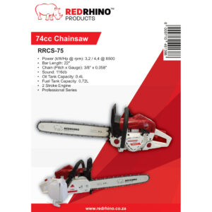 Alternative view of Red Rhino 75Cc Chainsaw With Standard Bar And Chain, Inc. Basic Tool Kit (Professional)