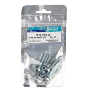 Ifasten Set Screw Ms And Nut Zp M6X40Mm 10 Pp