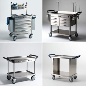 Large size trolley dressing/Washing/plaster - Epoxy coated