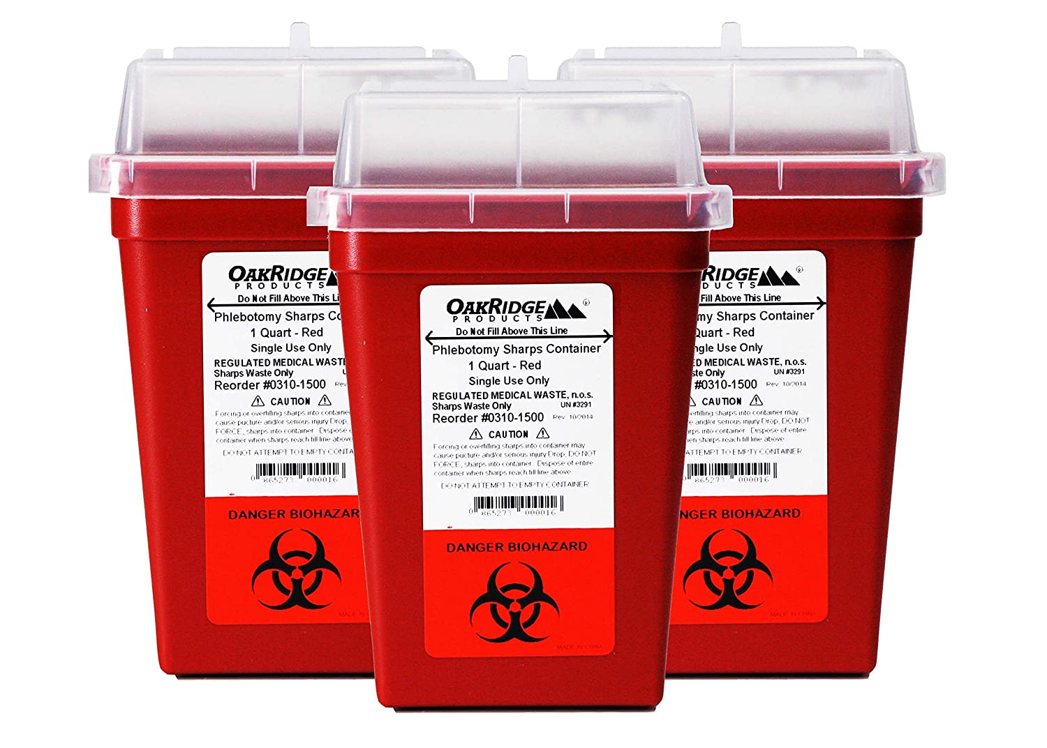 500ml Base & Lid Round Sharps container - Image 2