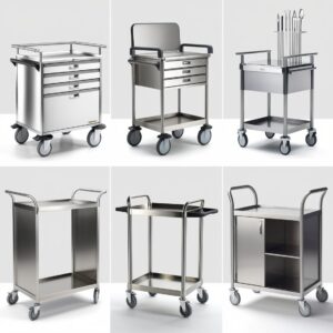 Emergency aluminium medical trolley