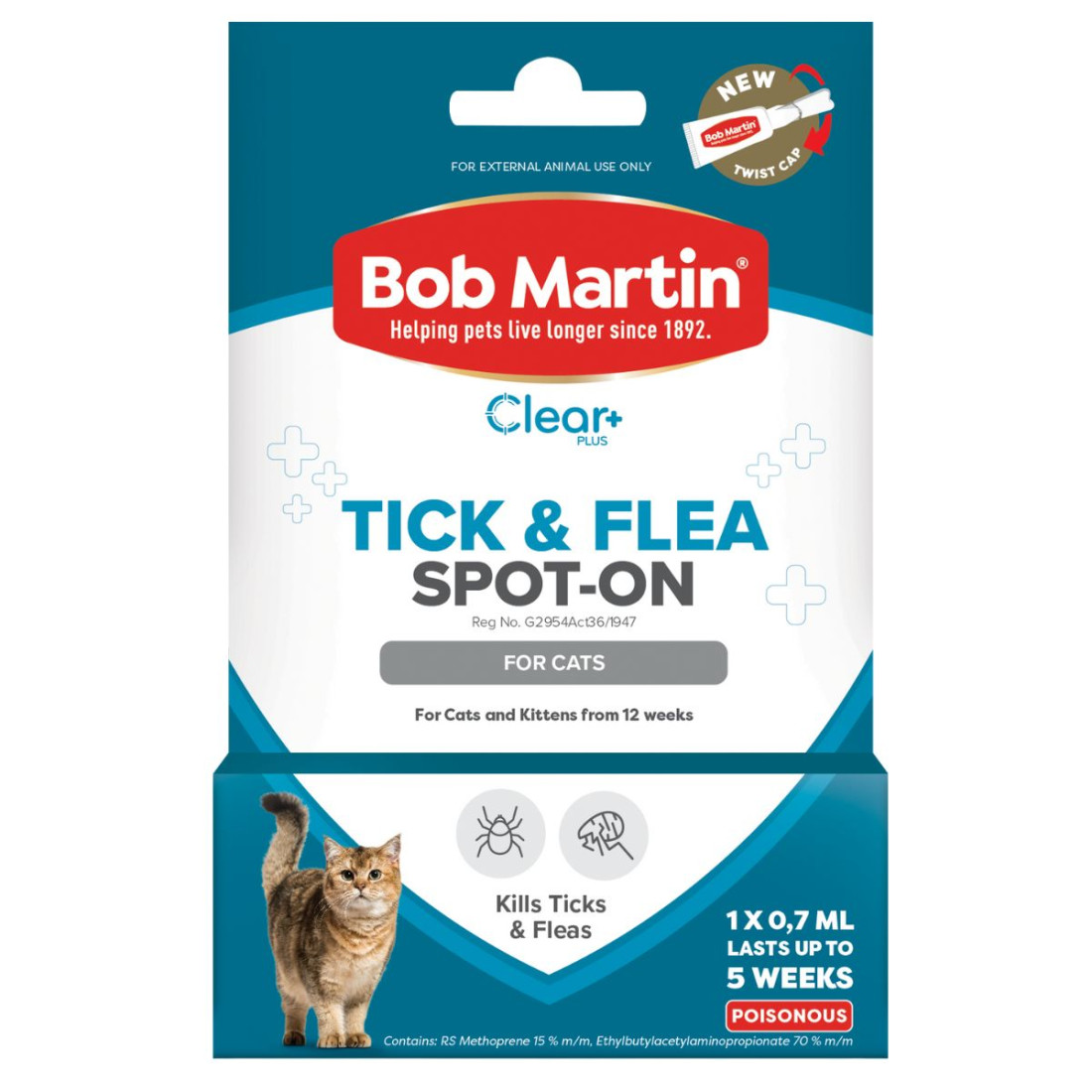 Bob Martin Pet Tick & Flea Cat Spot 0.7Ml