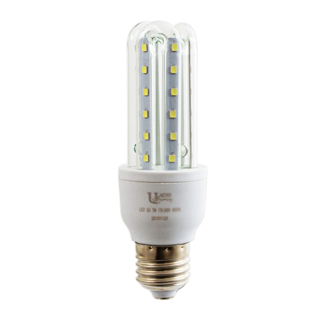 United Electrical Lamp Led 3U Cw E27 7W