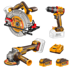 Ingco Cordless Impact Drill, Angle Grinder & Circular Saw 3 Pcs Combo Kit