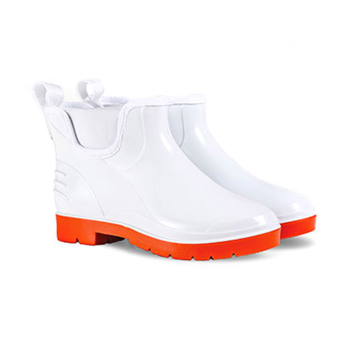 Wayne Ladies Slip-On Gumboots Size 7 White And Red