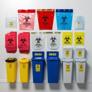 Biohazard Sharps Container with Warning Label - 2L