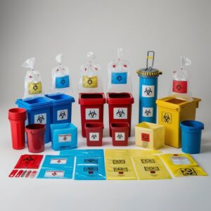 Biohazard Waste Bin 20L Red Clinical Liner System