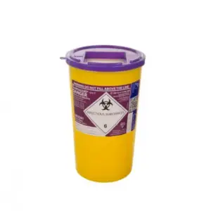 Cytotoxic Waste Pedal Bin 45L — Yellow