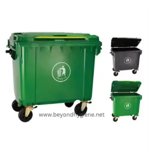 1100L Wheelie Bin — Black (4-Wheel)